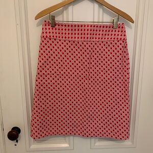 Red and white Talbots  6P Skirt